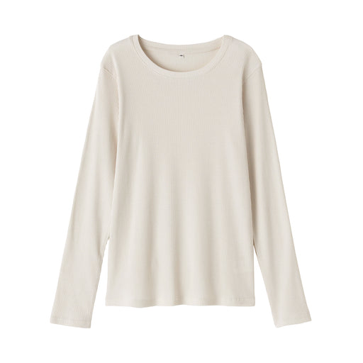 Lyocell Blend Rib T-Shirt Off White MUJI