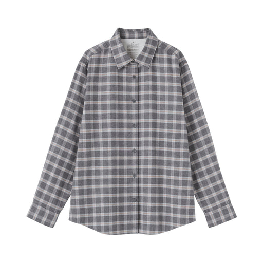 Flannel Shirt Dark Gray Check MUJI