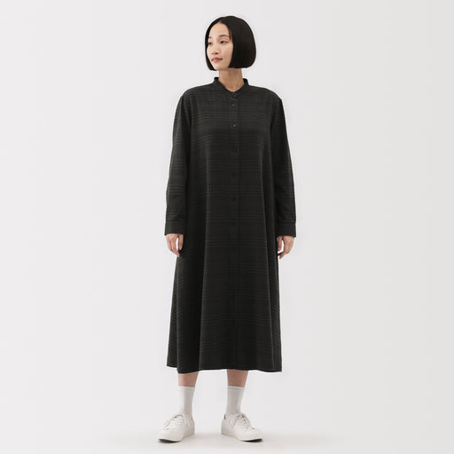 Flannel Stand Collar Dress MUJI