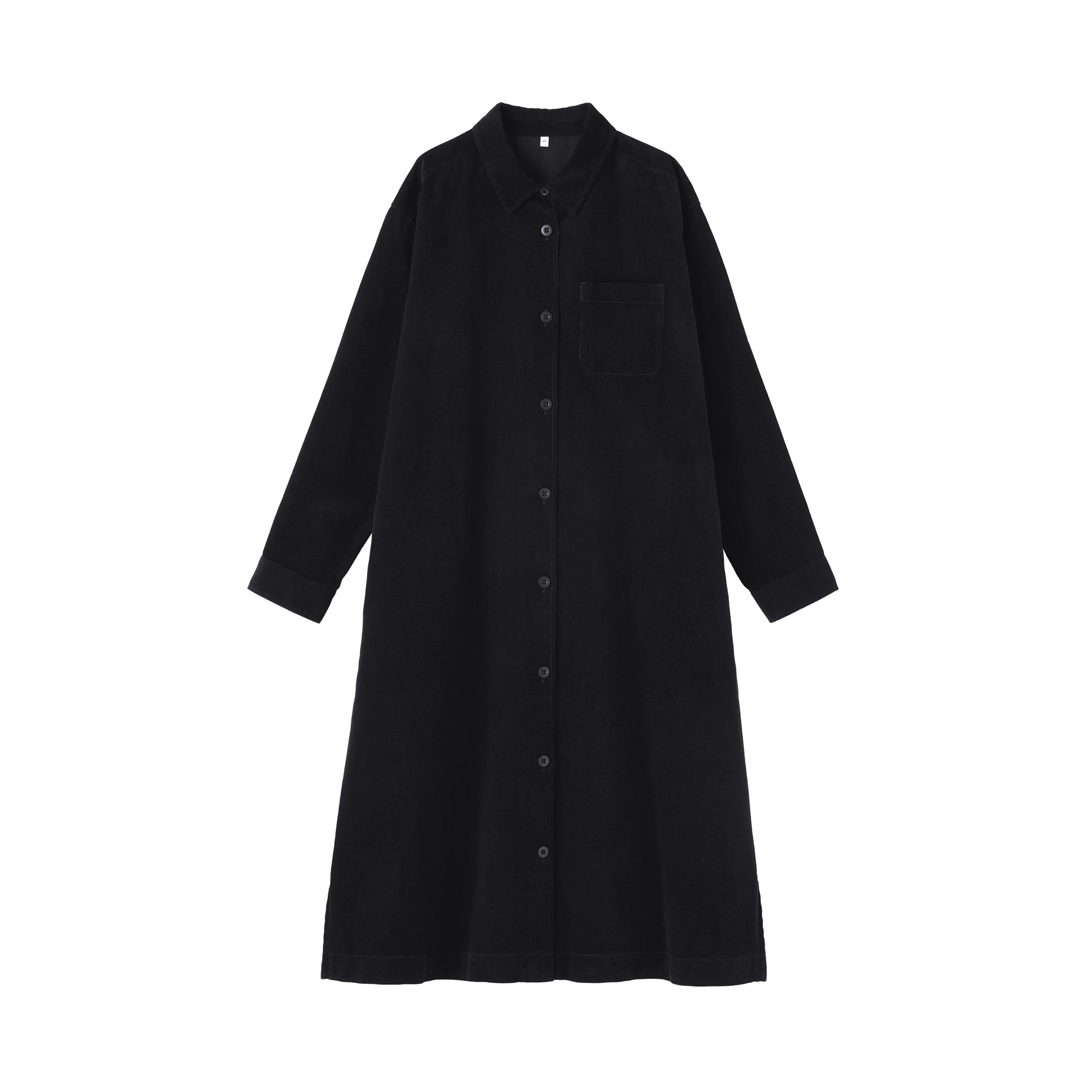 muji black dress Women's High-Twist Veil French Sleeve Dress