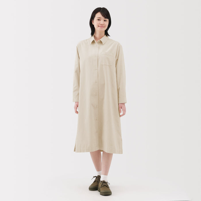 Kapok Blend Corduroy Dress | Women's Dresses | MUJI USA Ivory / XS Kapok Blend Corduroy Dress | Women's Dresses | MUJI USA Ivory / XS