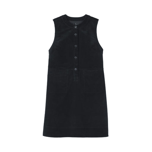 Kapok Blend Corduroy Jumper Skirt Black MUJI