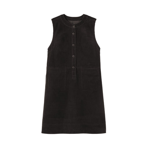 Kapok Blend Corduroy Jumper Skirt Dark Brown MUJI