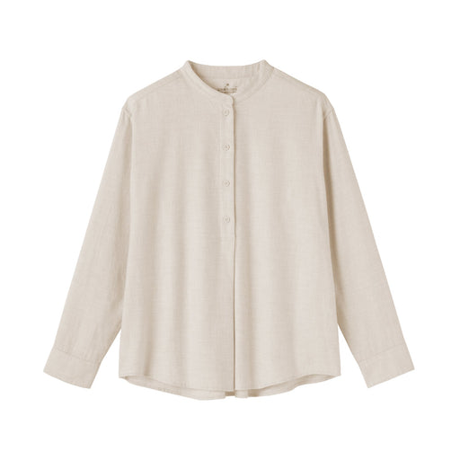 Flannel Stand Collar Blouse Ivory MUJI