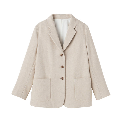 #WK39 +CAN Reclaimed Wool Blend Tweed Jacket BD10K25A Sand Beige MUJI