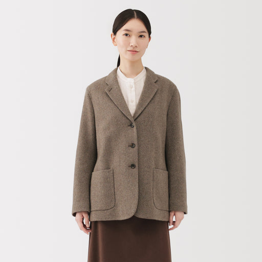 #WK39 +CAN Reclaimed Wool Blend Tweed Jacket BD11V25A MUJI