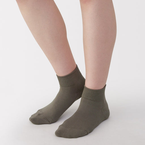 Pile Short Socks Olive Green 23-25cm (US W7-9 M5-7.5) MUJI