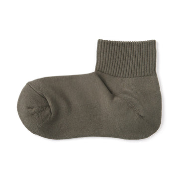 Pile Short Socks Olive Green 23-25cm (US W7-9 M5-7.5) MUJI