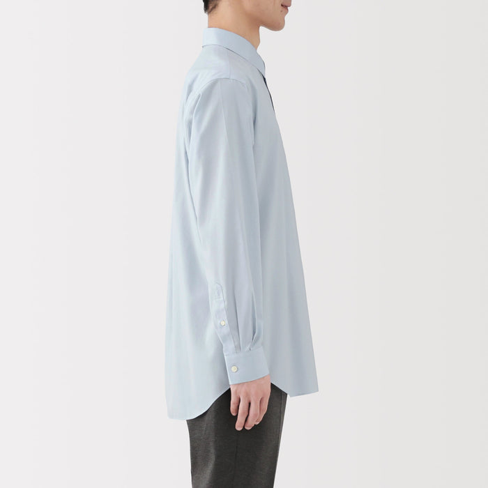 Cotton Semi-Spread Collar Shirt