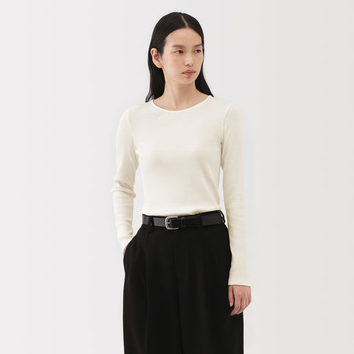 Labo Cotton Cashmere Ribbed T-Shirt MUJI
