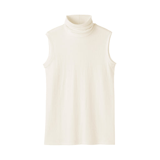 Labo Cotton Cashmere Sleeveless Turtleneck T-Shirt Off White MUJI