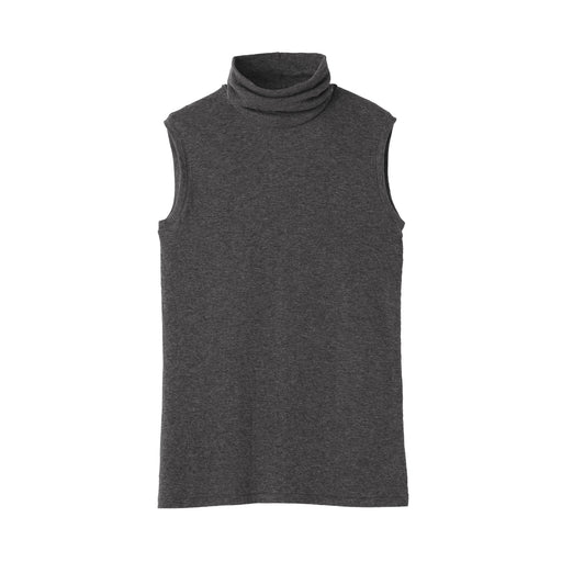 Labo Cotton Cashmere Sleeveless Turtleneck T-Shirt Medium Gray MUJI