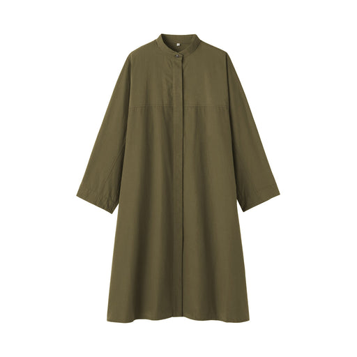 Labo Cotton Wool Shirt Dress Khaki Green MUJI