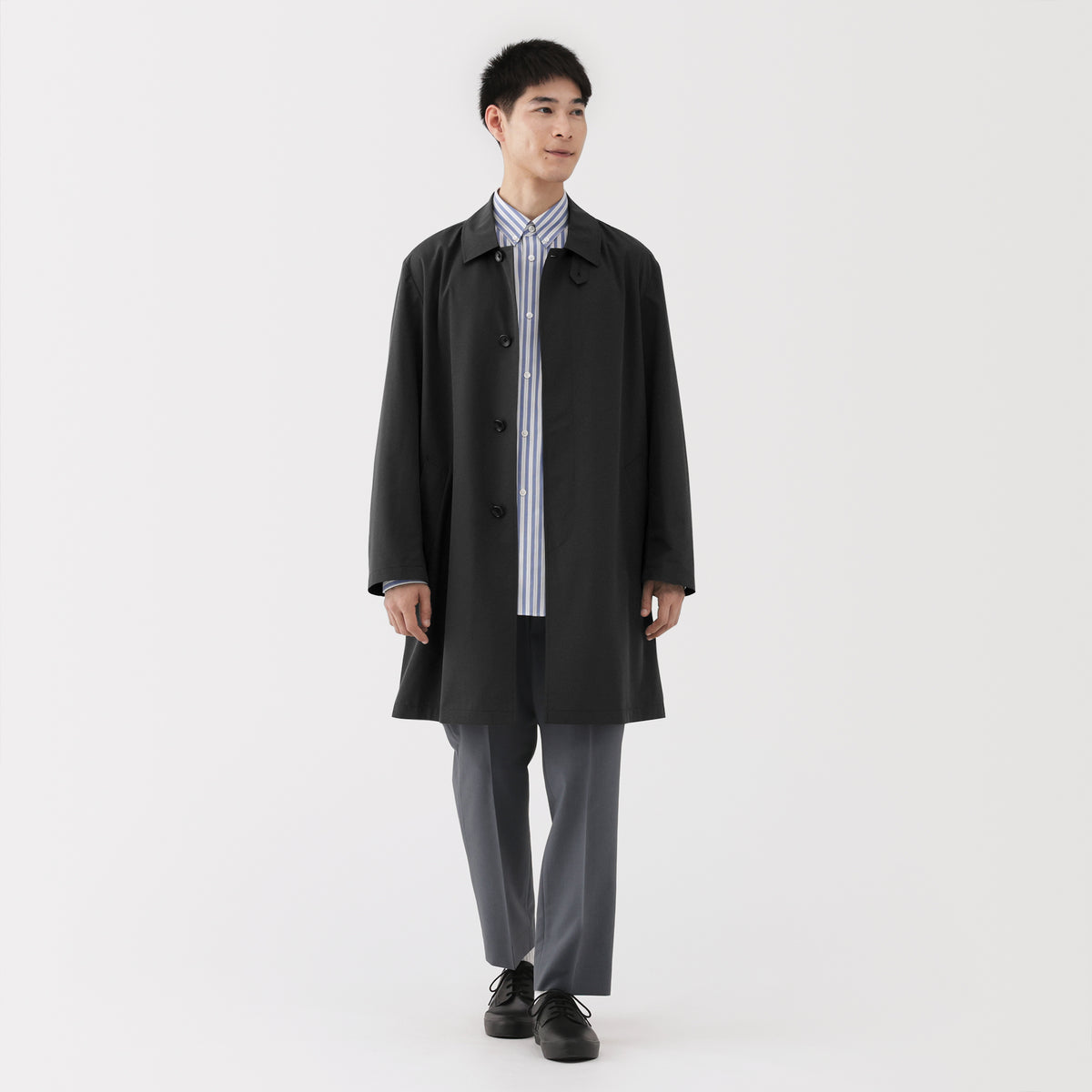 【EGO TRIPPING】STAND-FALL COLLAR COAT Water Repellent Stand Fall Collar Coat | Men's Outerwear | MUJI USA