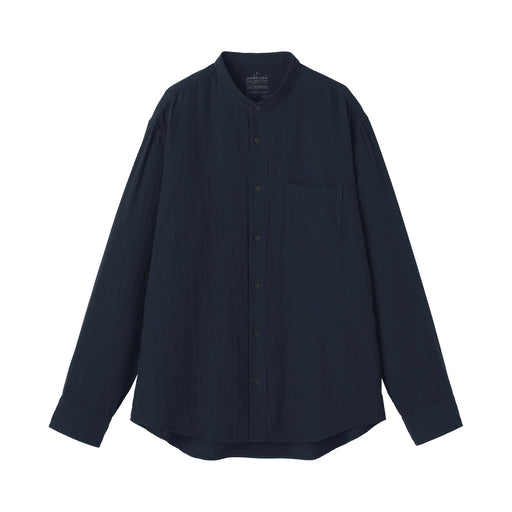 Kapok Blend Double Gauze Shirt Dark Navy MUJI