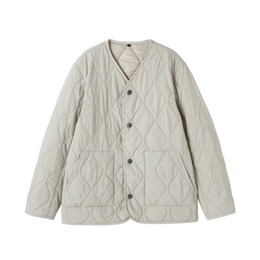Padded Quilted Jacket Light Gray MUJI