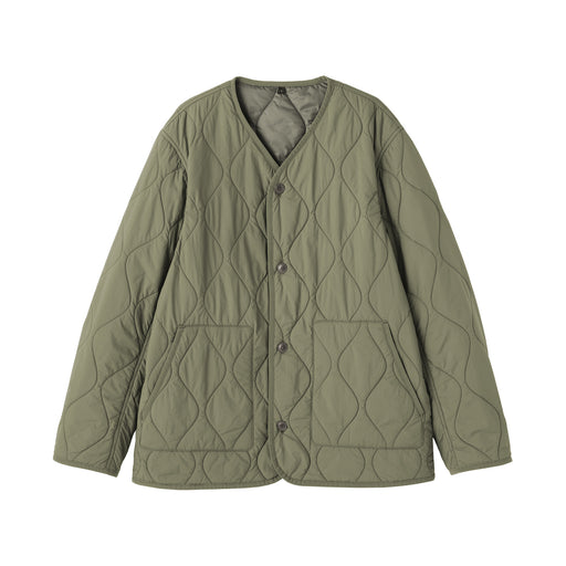 Padded Quilted Jacket Khaki Green MUJI