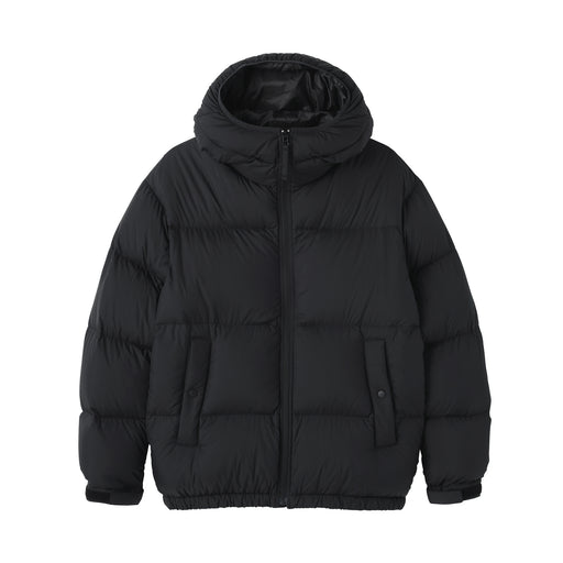 Lightweight Down Hooded Jacket Black MUJI