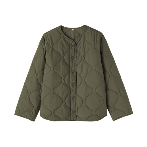 Padded Quilted Jacket Khaki Green MUJI