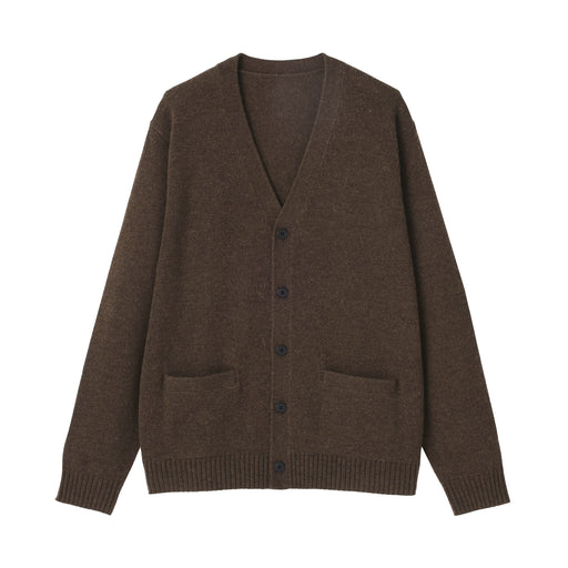 Wool V-Neck Cardigan Dark Mocha Brown MUJI