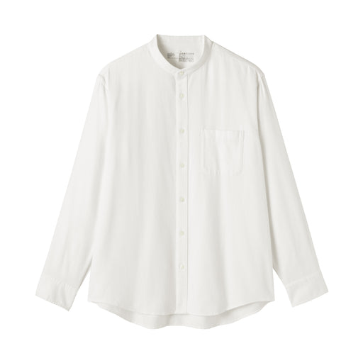 Flannel Stand Collar Shirt Off White MUJI