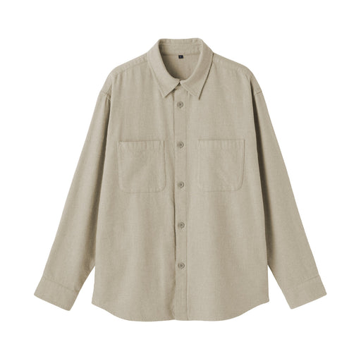 Flannel Shirt Jacket Beige MUJI