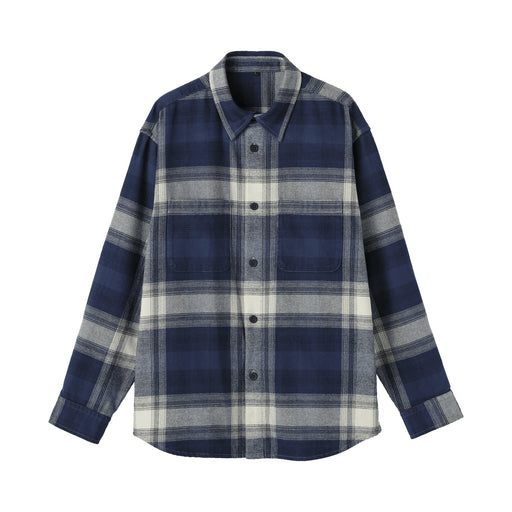 Flannel Shirt Jacket Blue Check MUJI