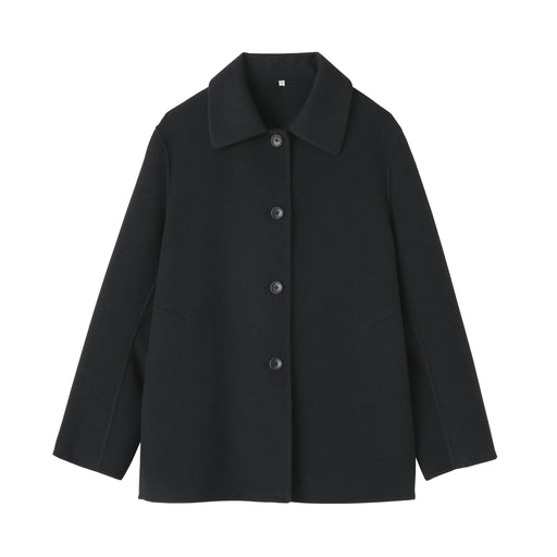 Wool Blend Short Coat Black MUJI