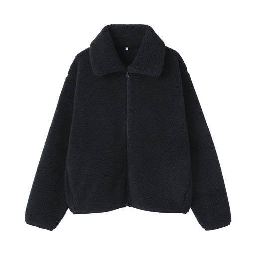 Boa Fleece Collar Jacket Dark Navy MUJI
