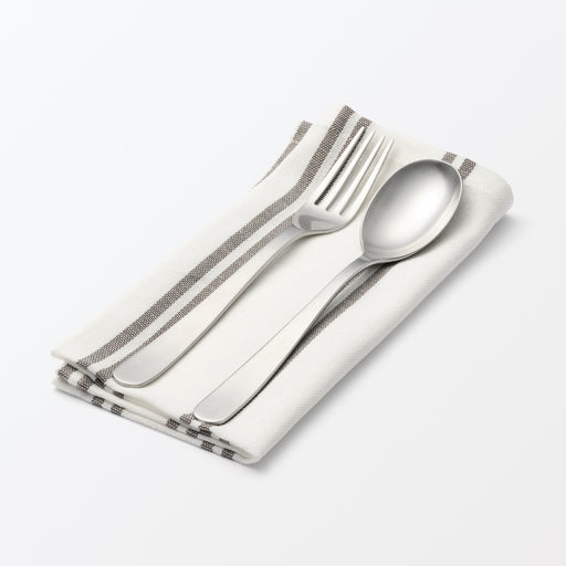 Indian Cotton Yarn Dyed Napkin - Gray Stripe MUJI