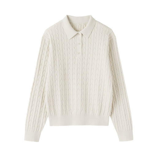 #26SS [import] Cotton Blend Polo Sweater Ivory MUJI