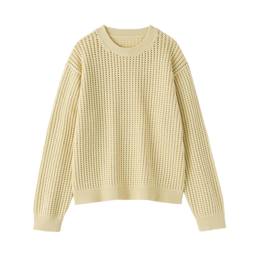 #26SS [import] Cotton Blend Mesh Sweater Light Yellow MUJI