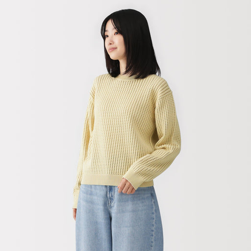 #26SS [import] Cotton Blend Mesh Sweater MUJI