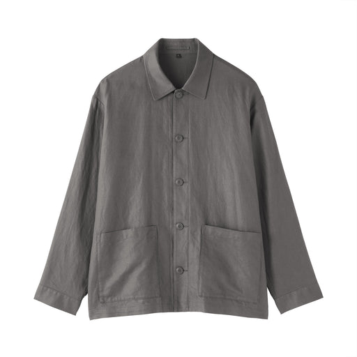 Hemp Blend Twill Jacket Charcoal Gray MUJI