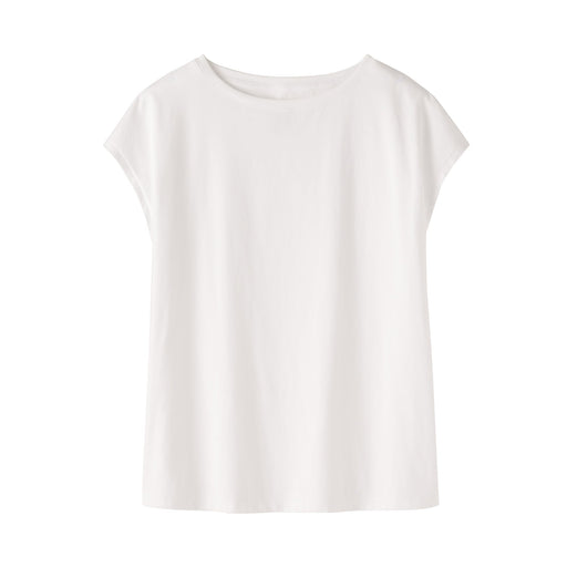 Jersey French Sleeve T-Shirt White MUJI