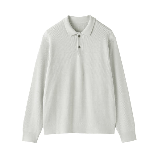 #26SS [import] Cotton Blend Polo Sweater Light Gray MUJI