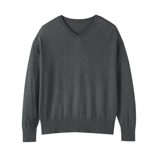 #onlineexclusive Soy Fiber Blend V-Neck Sweater BA1R026S (delete variant) Dark Gray MUJI