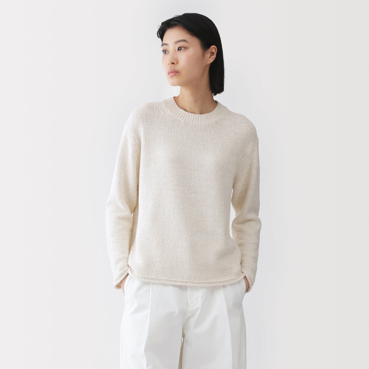 Labo Cotton Blend Loop Yarn Sweater | Women's Fashion | MUJI USA