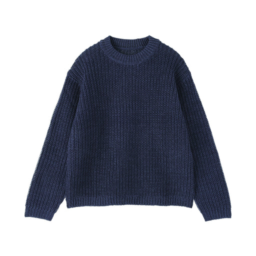 Labo High-Twist Cotton Sweater Navy MUJI