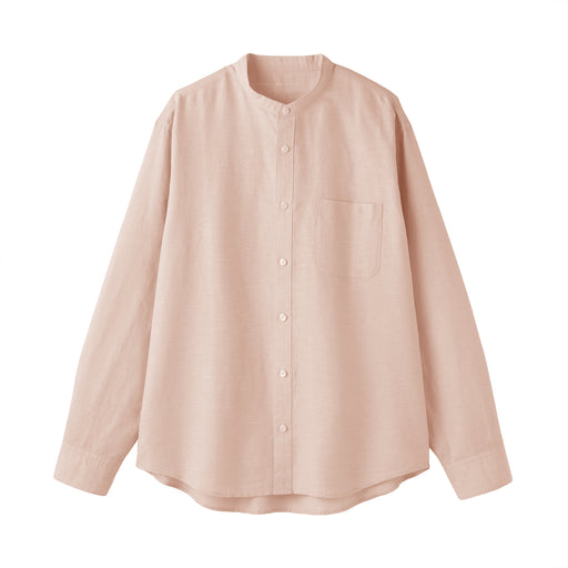 Hemp Cotton Stand Collar Shirt Light Pink MUJI