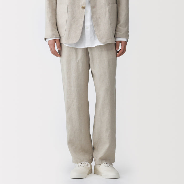 linen dress pants men Summer Men's Classic Fit Pants Lightweight Men Pants Mens Linen Pants Business Party Wedding Beige at Amazon Men's Clothing store length design caters to the taller man Model is 66 wearing size 34X36 FABRIC Men's 100% European Linen Dress