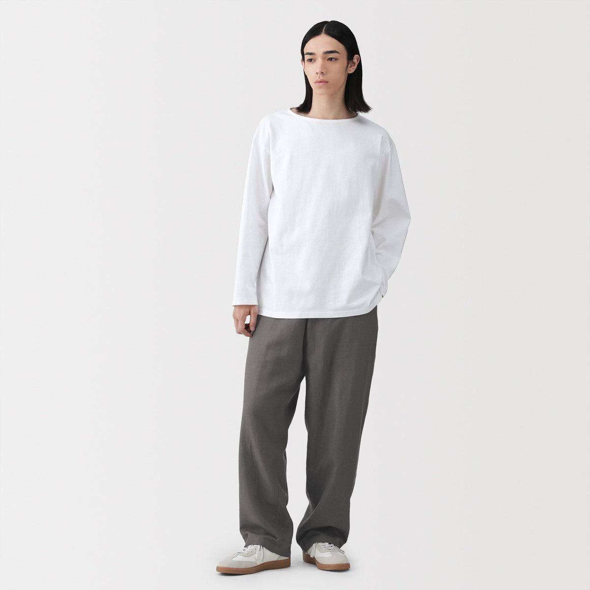 MUJI — Hemp Cotton Twill Straight Pants