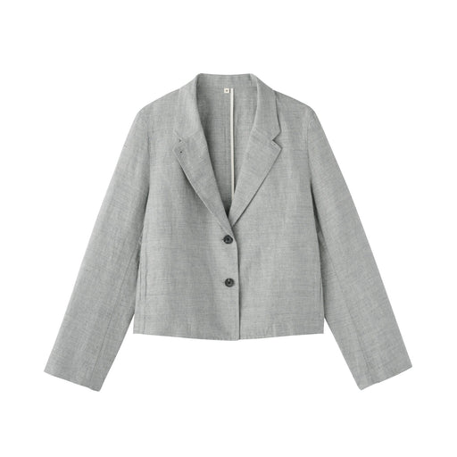 Labo Linen Cotton Herringbone Jacket Gray MUJI