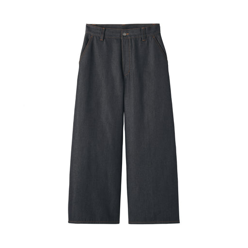 Labo Polyester Denim Barrel Pants Dark Navy MUJI