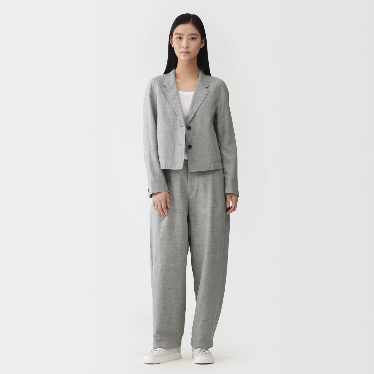 Labo Linen Cotton Herringbone Pants