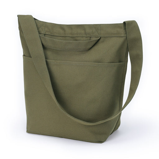 Canvas Shoulder Tote Bag Khaki Green MUJI