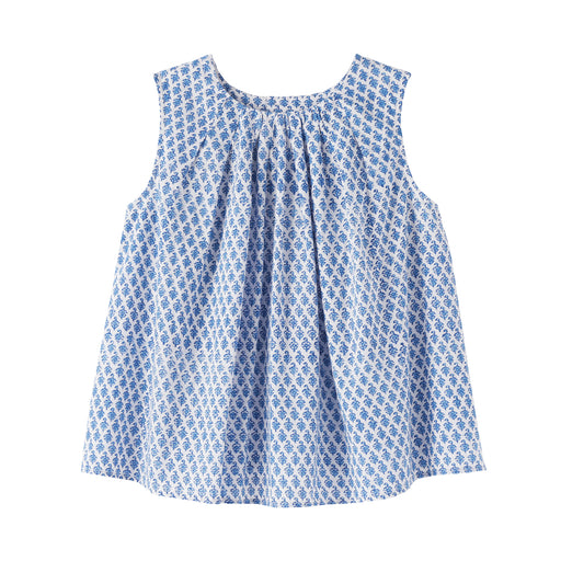 Block Print Sleeveless Blouse White Pattern MUJI