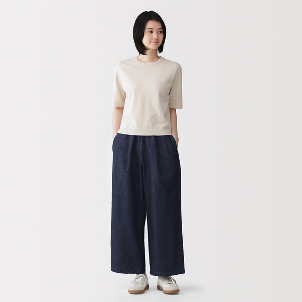 Cotton Linen Denim Easy Pants | Women's Wide Pants | MUJI USA