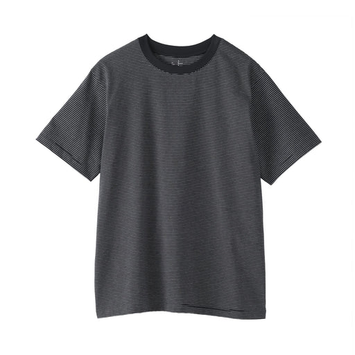 Jersey Crewneck T-Shirt Black Stripe MUJI