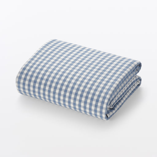 #WK13 YL - Indian Cotton Tablecloth - Off-white x Blue MDV32A6S MUJI